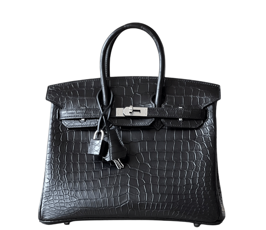 Hermès Bag _ Birkin 30 Crocodile Black Sliver Lock