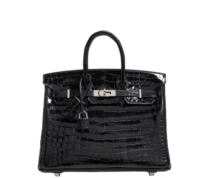 Hermès Bag _ Birkin 35 Crocodile Black Gold Lock