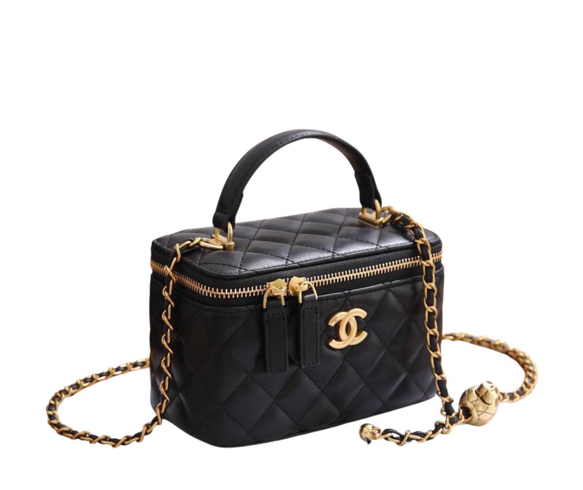 Chanel Small Vanity Case Chain Black