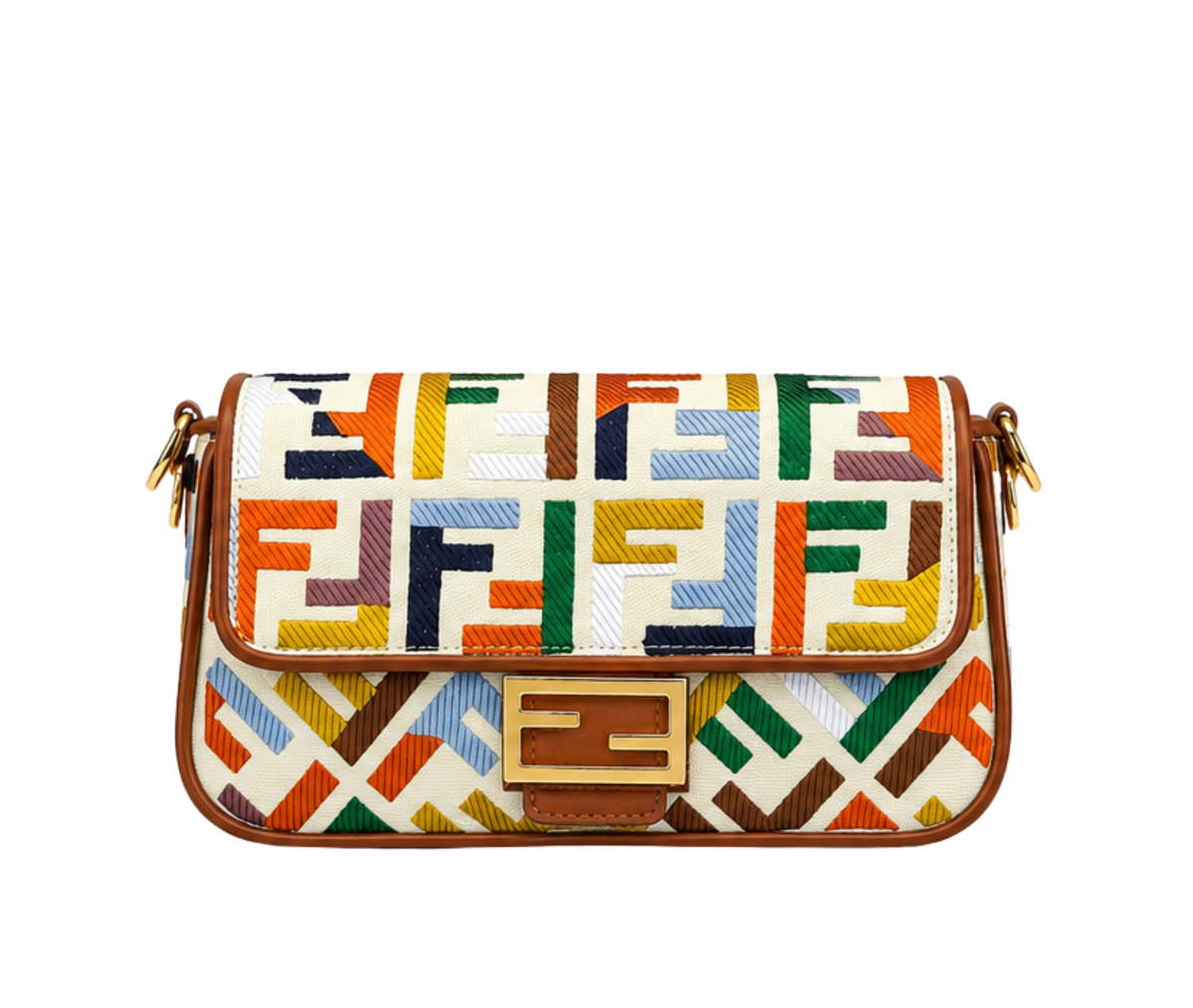 Fendi Multicolor Canvas Baguette Bag