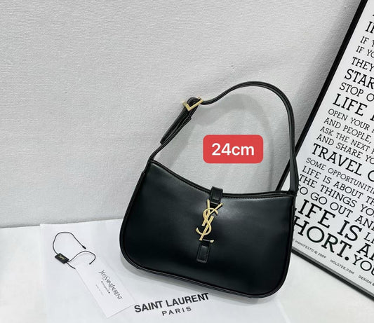 YSL Bag Le 5 à 7 Leather Hobo black