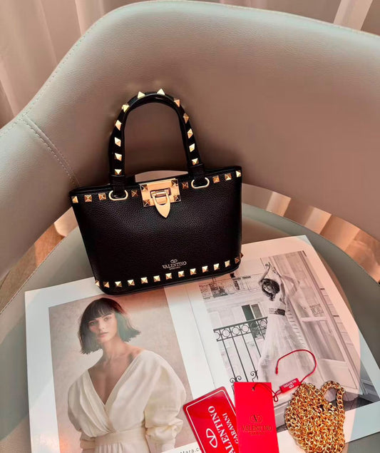 Valentino Bag Garavani Rockstud Mini Grainy Calfskin Black