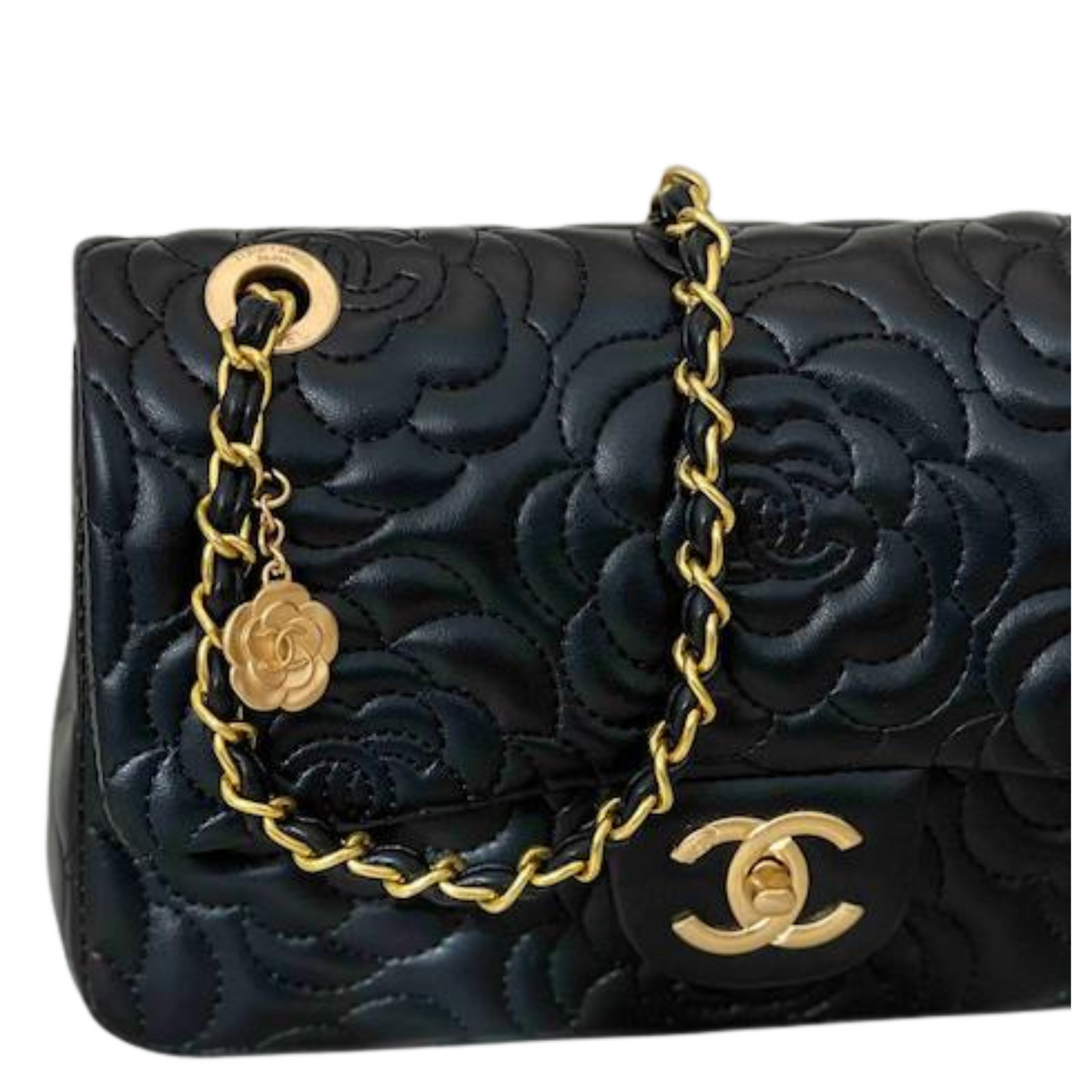 Chanel Camellia Flap Black