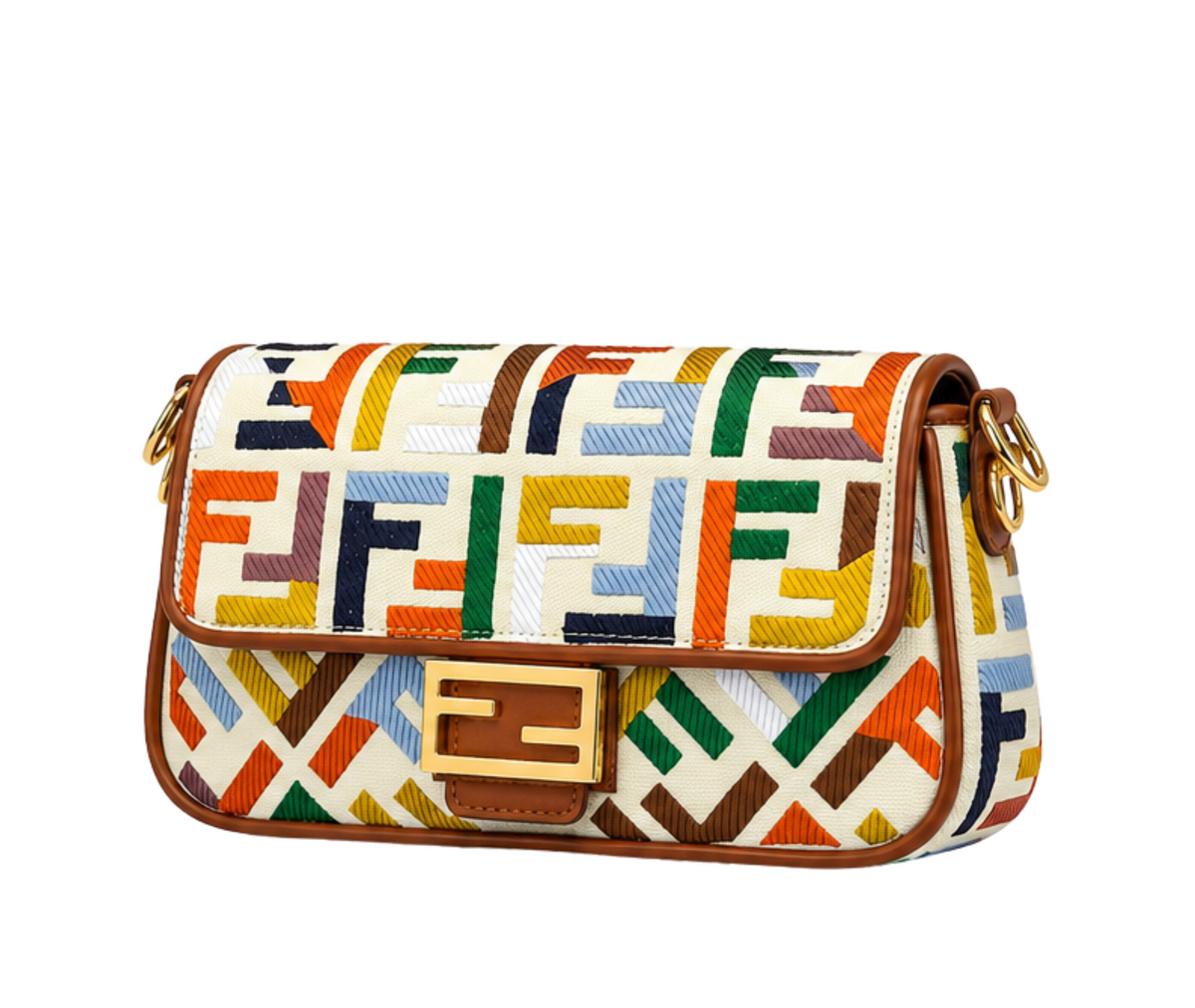 Fendi Multicolor Canvas Baguette Bag