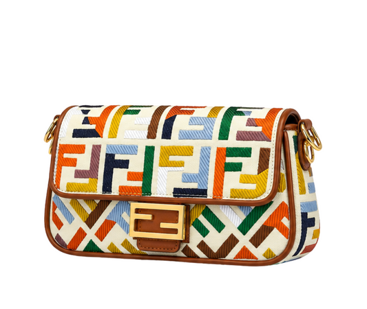 Fendi Multicolor Canvas Baguette Bag