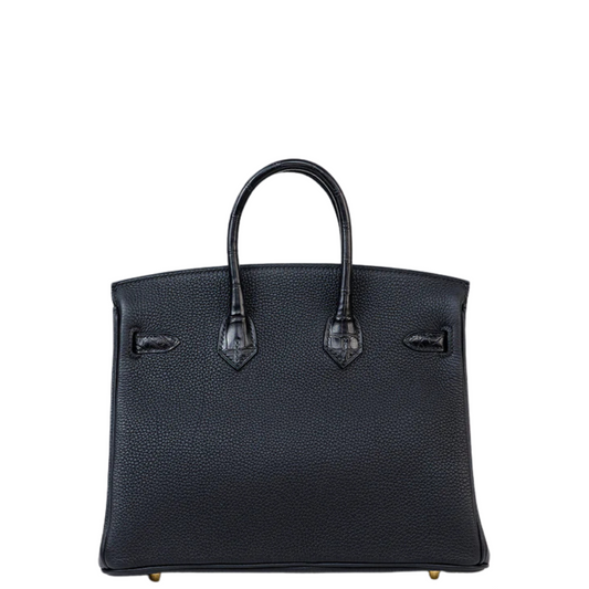Hermès Bag _ Birkin 25 Crocodile Black Gold Lock