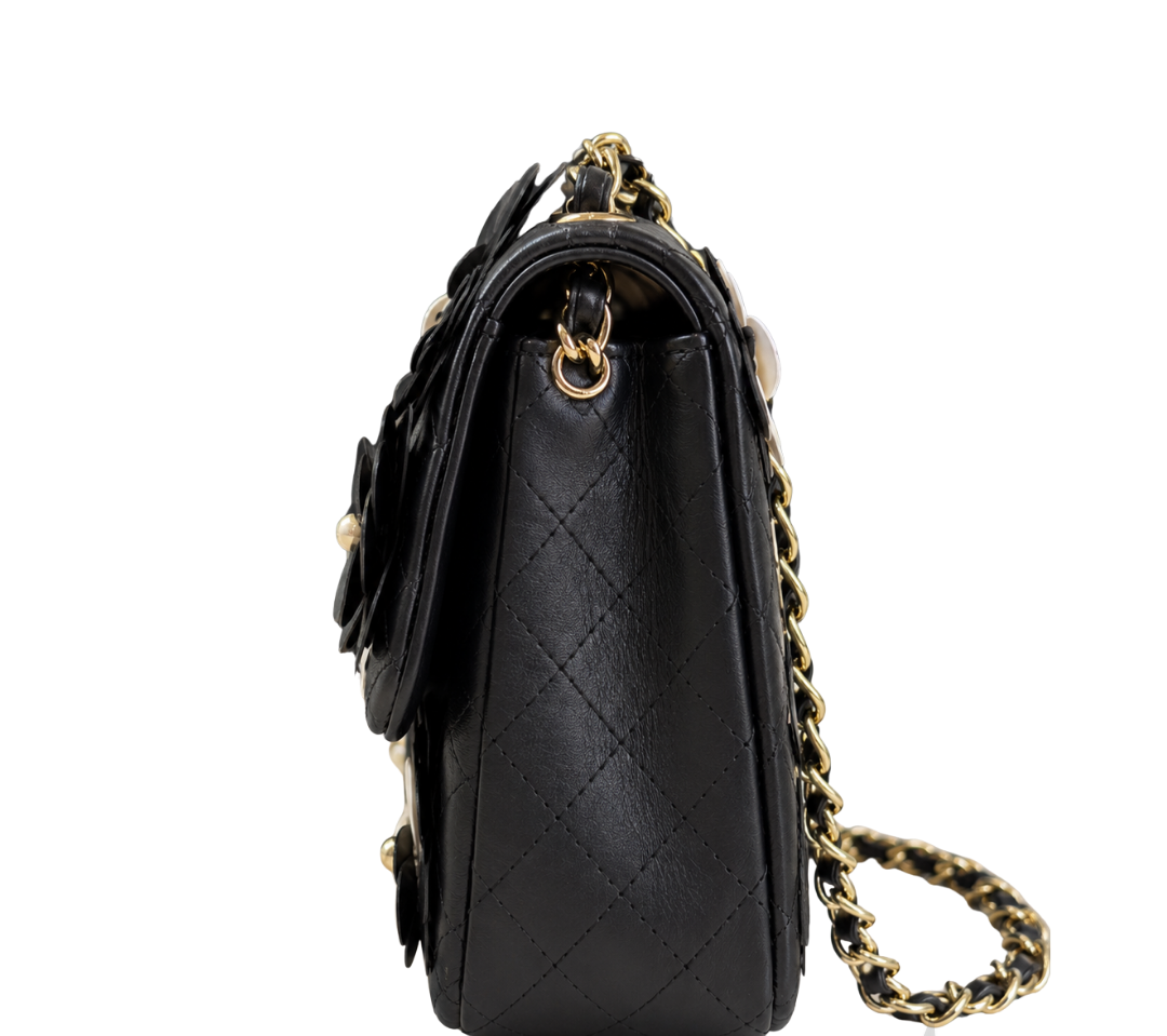 Chanel Camellia Flap Bag – Black Floral