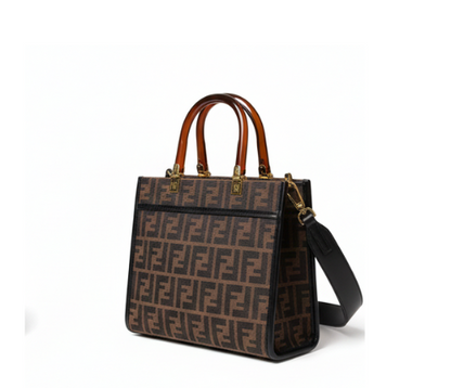 Fendi Bag _ Sunshine Tote Black_Brown