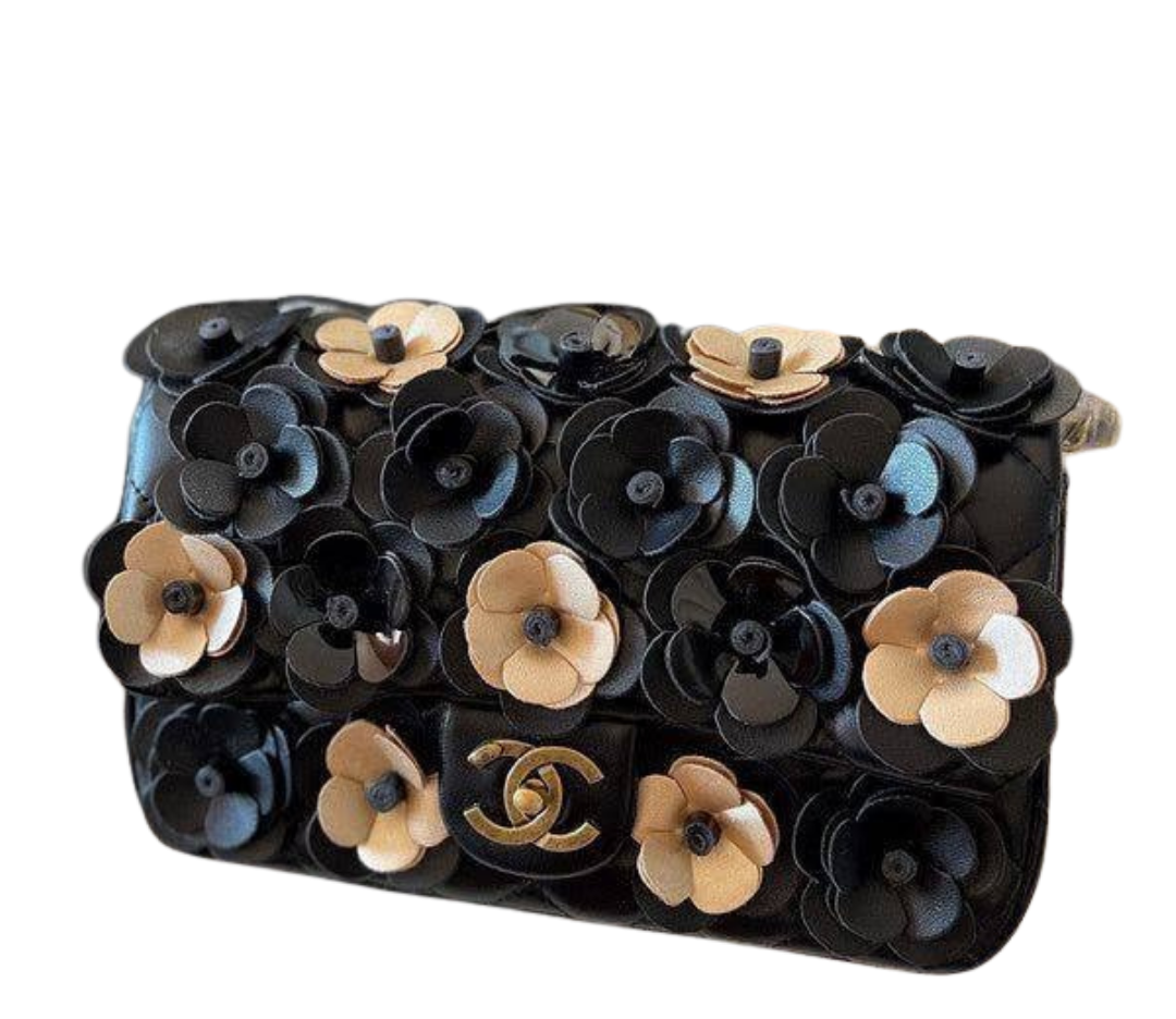 Chanel Camellia Flap Bag – Black Floral