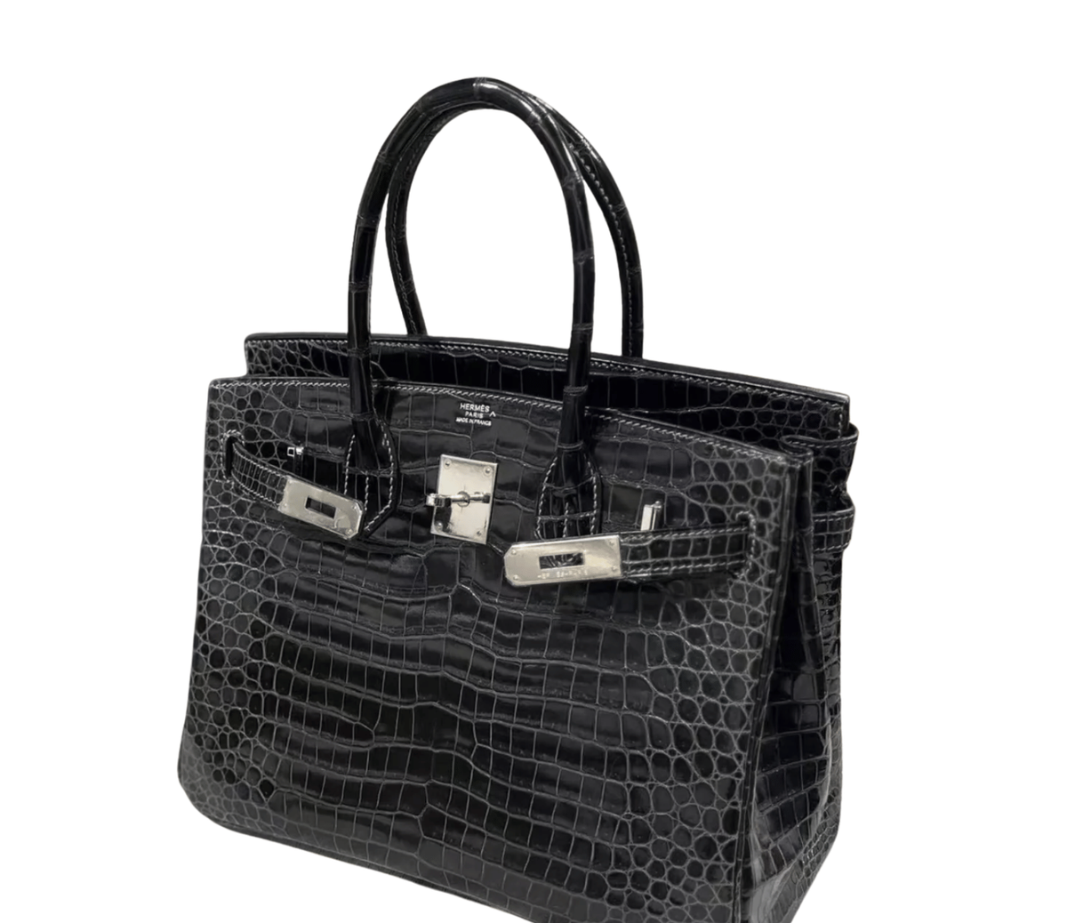 Hermès Bag _ Birkin 30 Crocodile Black Sliver Lock
