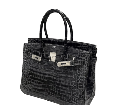 Hermès Bag _ Birkin 30 Crocodile Black Sliver Lock