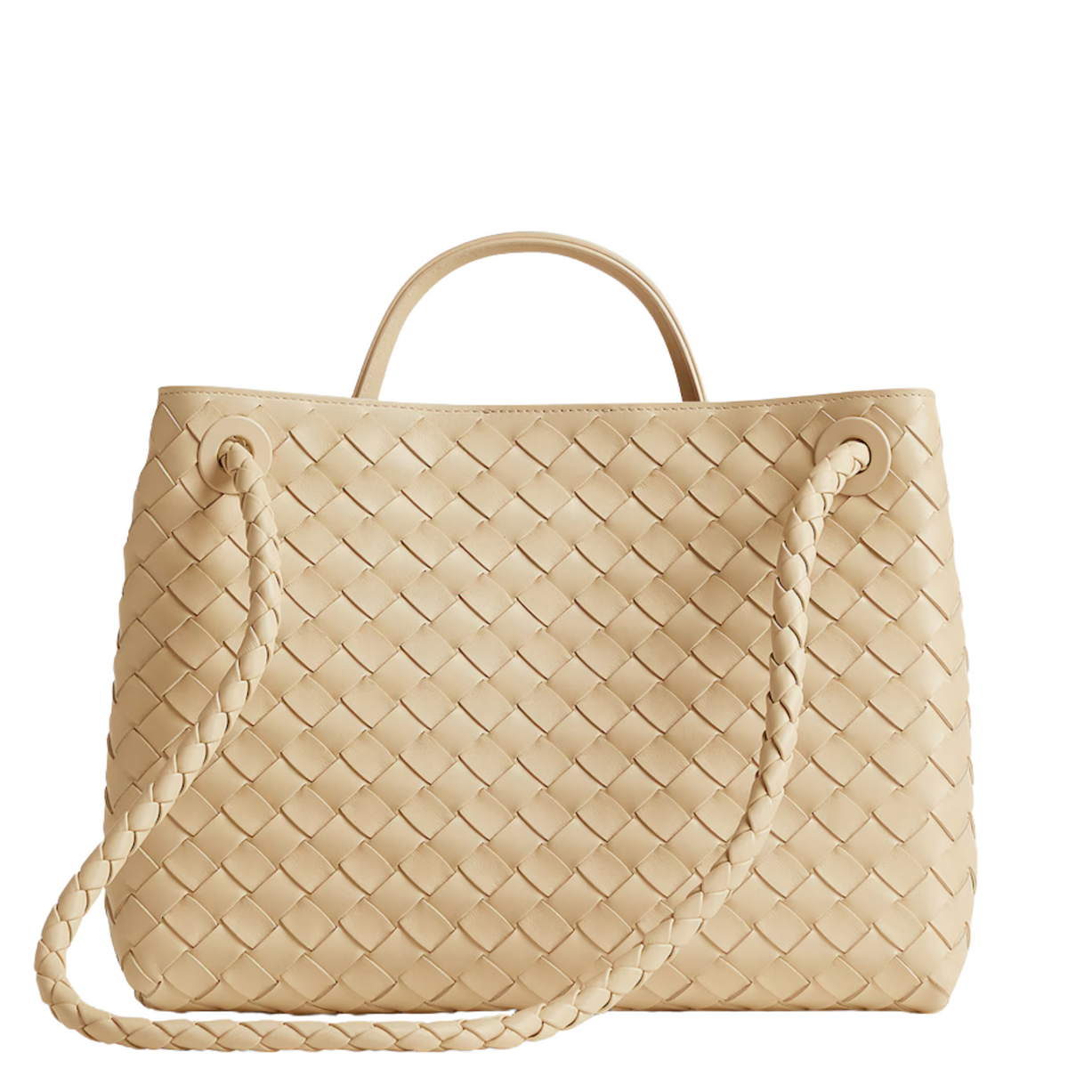 Bottega Veneta Andiamo Beige Leather Tote Bag