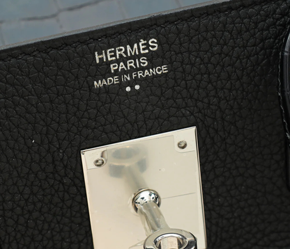 Hermès Bag _ Birkin 25 Crocodile Black Silver Lock