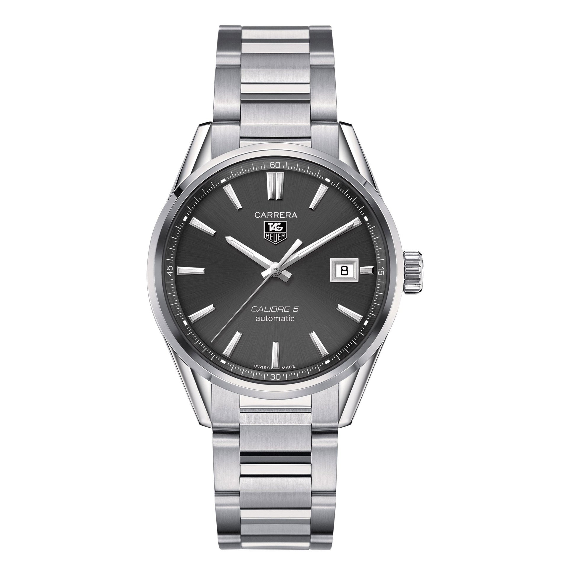 TAG Heuer Carrera Calibre 5 Automatic Mens Grey Steel Watch